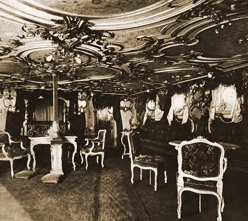 Ladies' Salon on the Express Steamer SS Auguste Victoria, 1897.