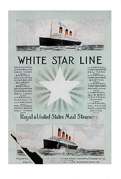 Passenger Manifest, White Star Line RMS Majestic 1922