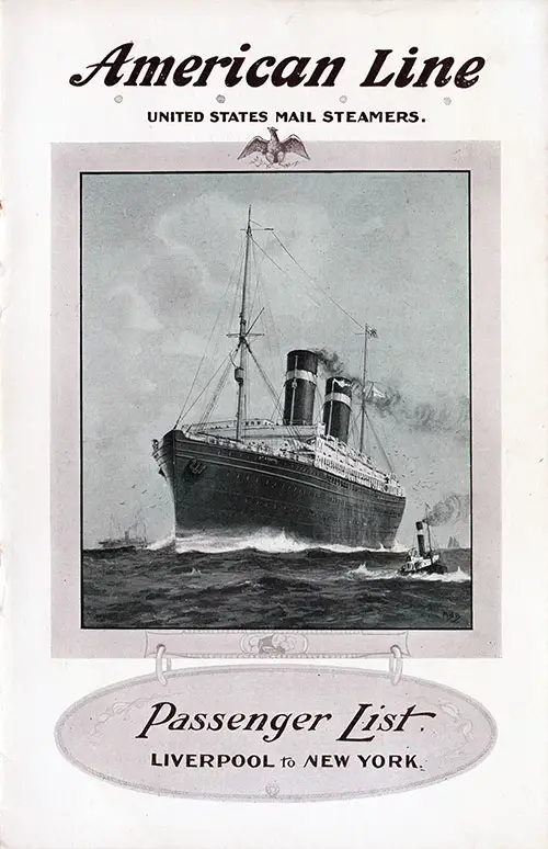 Front Cover: Cabin Class Passenger List for the SS St. Louis of the American Line Dated 31 October 1917.
