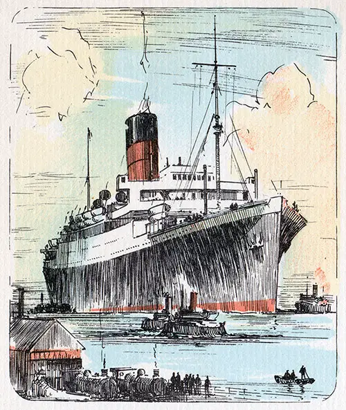 Painting of the RMS Ausonia, 7 August 1937