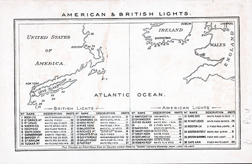 American & British Lights, 1906.