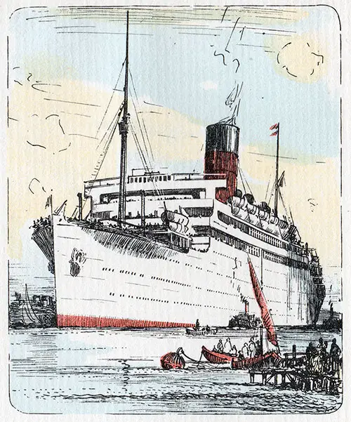 Painting of the Cunard Line RMS Franconia - 19 August 1938.
