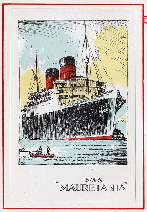 Painting of the Cunard Line RMS Mauretania - 4 August 1953.
