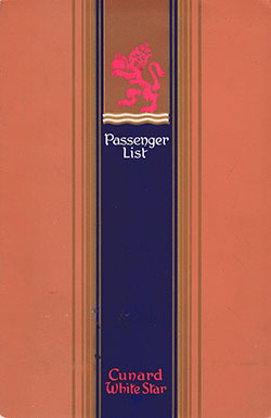 Front Cover of a Cabin Class Passenger List from the RMS Queen Mary of the Cunard Line, Departing 2 July 1948 from Southampton to New York via Cherbourg