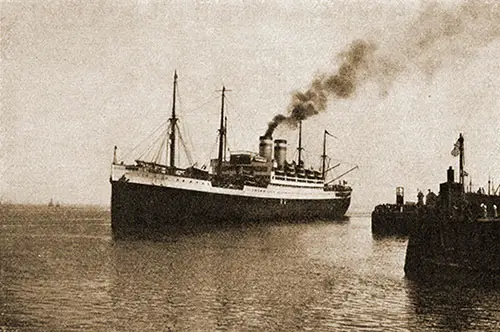 The SS Deutschland of the Hamburg-America Line Departing from Cuxhaven circa 1928.