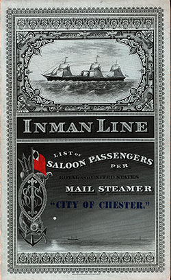 Passenger Manifest, Inman Line RMS City of Chester 1881