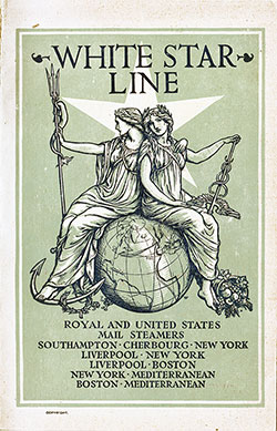 Front Cover, White Star Line RMS Oceanic First Class Passenger List - 6 November 1907.