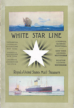 Front Cover, White Star Line RMS Teutonic First Class Passenger List - 14 September 1910.