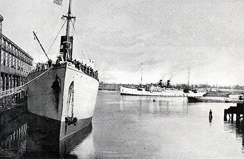 Mediterranean Steamships at State Pier of Providence, Rhode Island circa 1915, Providence Magazine, March 1915.