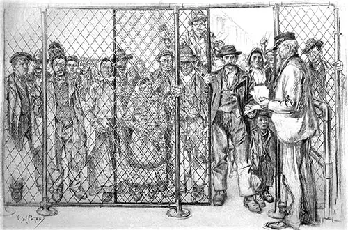 The New York Detention Room at Ellis Island.