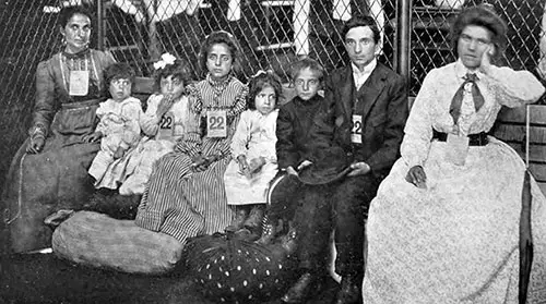 A Typical Italian Immigrant Family at Ellis Island.