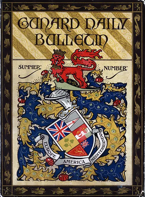 Front Cover of the Cunard Daily Bulletin Summer Number for 1912