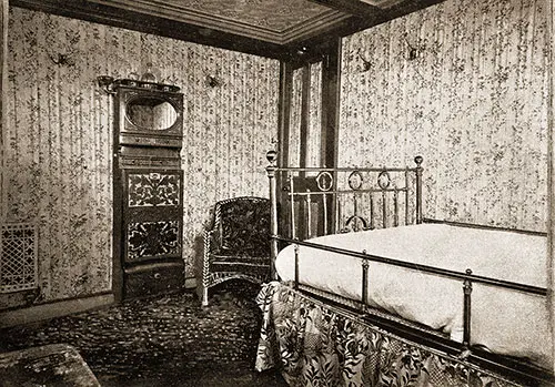 Stateroom on the RMS Teutonic of the White Star Line, 1889.