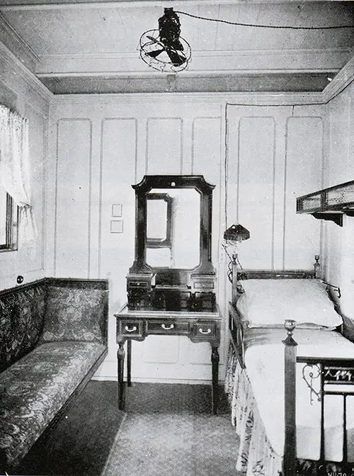 Fig. 107: First Class Single-Berth Stateroom on A Deck on the RMS Titanic.