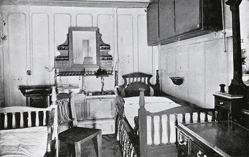Fig. 109: First Class Three-Berth Stateroom on C Deck (C-9 and Similar) on the RMS Titanic.