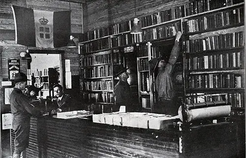 A “War College” - the Branch Library in Y.M.C.A. No. 1, Camp Dix. 