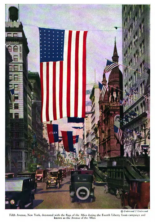 Fifth Avenue, New York, Decorated with the Fags of the Allies during the Fourth Liberty Loan Campaign and Known as the Avenue of the Allies.