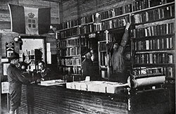 A “War College” - the Branch Library in Y.M.C.A. No. 1, Camp Dix. 