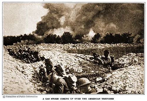 A Gas Storm Coming up Over the American Trenches.