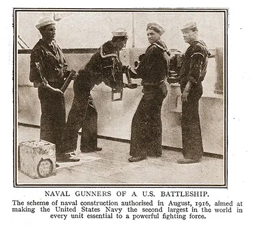 Naval Gunners of a US Battleship.