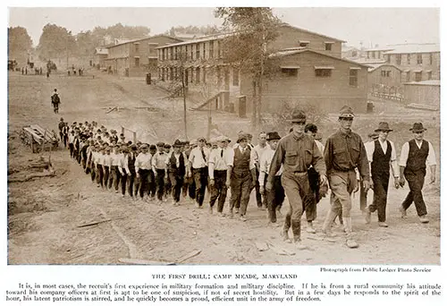 The First Drill: Camp Meade, Maryland.