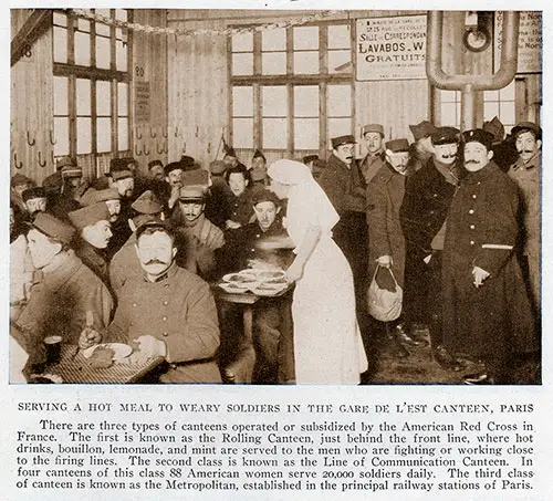 Serving a Hot Meal to Weary Soldiers in the Gare de l’Est Canteen, Paris.