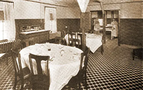 The Spacious, Bright Dining Room in the Operators' House, with Mary, the Cook, and Her Assistant Presiding over Their Domain in the Rear.