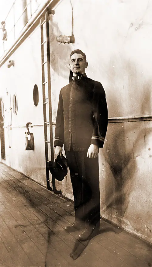 Lieutenant JG Edouard V. M. Isaacs, USN, On Board USS President Lincoln, Circa Mid-1917.