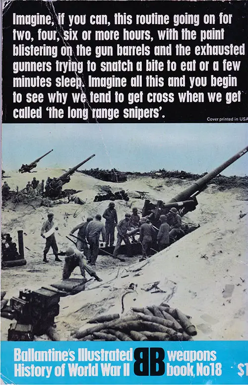 Back Cover, Barrage: The Guns in Action by Ian V. Hogg, 1970.