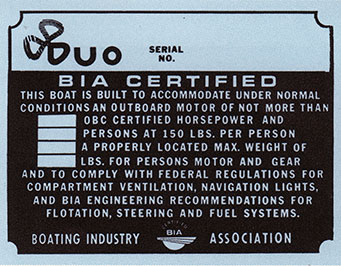 All DUO Boats are BIA Certified