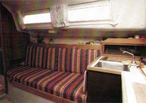 View of The Sink and Seating in the Main Salon - O’Day 27 - 1977 Catalog