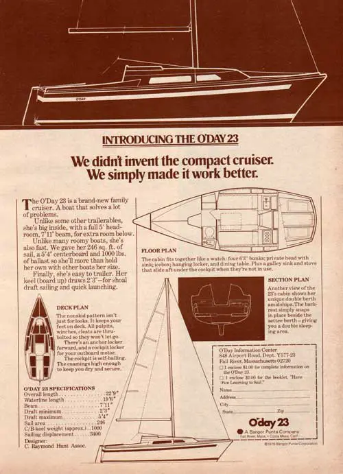 INTRODUCING THE O'DAY 23 - 1977 Magazine Advertisement