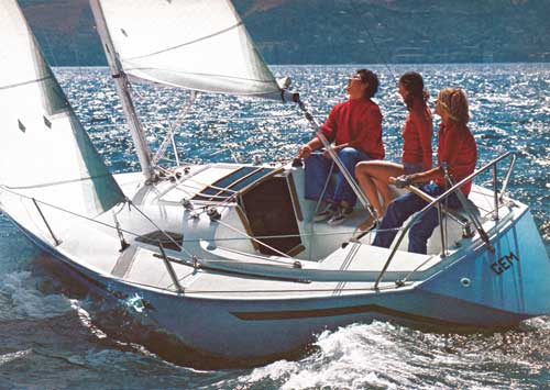 The Ranger 22 Yacht Cruising in Open Waters. 1977 Photograph