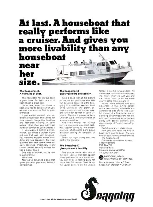 The New Seagoing 40 Houseboat