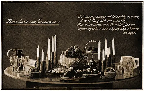 Table Laid for Halloween © 1902 Beautiful Homes and Social Customs of America.