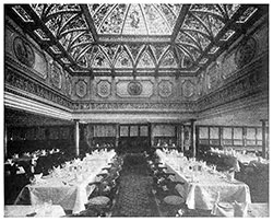 Early 1900s Dining Saloon in a White Star Line steamship.