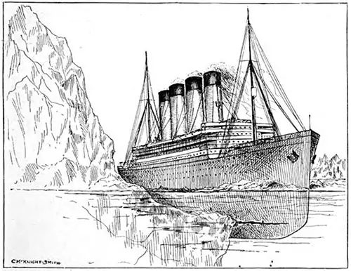 The Titanic struck a glancing blow against an under-water shelf of the iceberg, opening up five compartments.