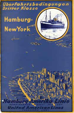 1924 Brochure Third Class Accommodations, Hamburg to New York