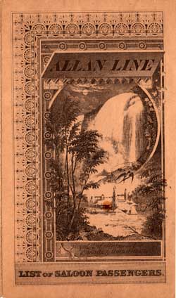 Passenger Manifest, Allan Royal Mail Line Steamer Parisian, 1891 Voyage