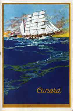 Passenger List, Cunard Line RMS Carmania - May 1928 - Front Cover