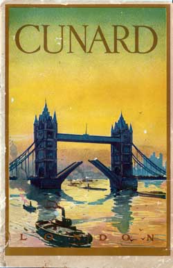 Passenger List, Cunard Line TSS Tuscania - 1926 - Front Cover