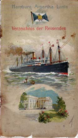 Front Cover, SS President Lincoln Passenger Manifest, November 1912