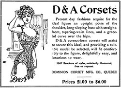 D&A Corset from Dominion Corset Manufacturing Co - 1907
