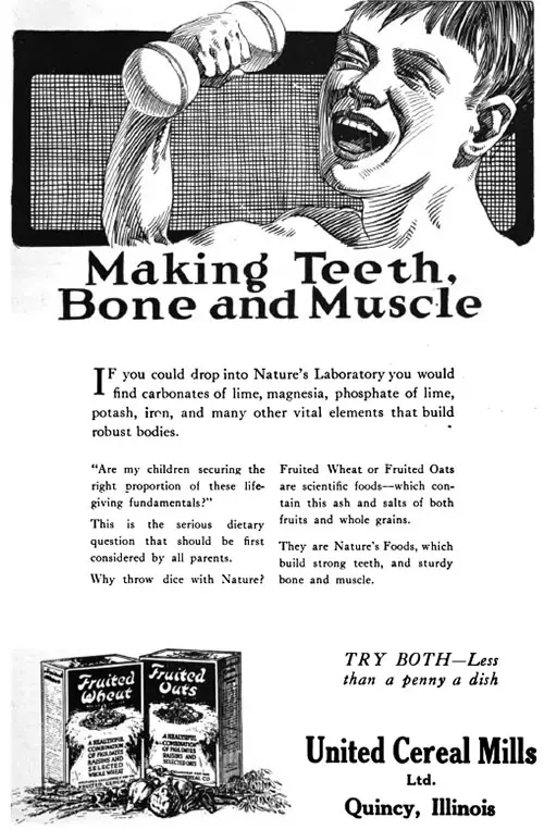 Fruited Wheat & Fruited Oats - Making Teeth, Bone and Muscle © 1920