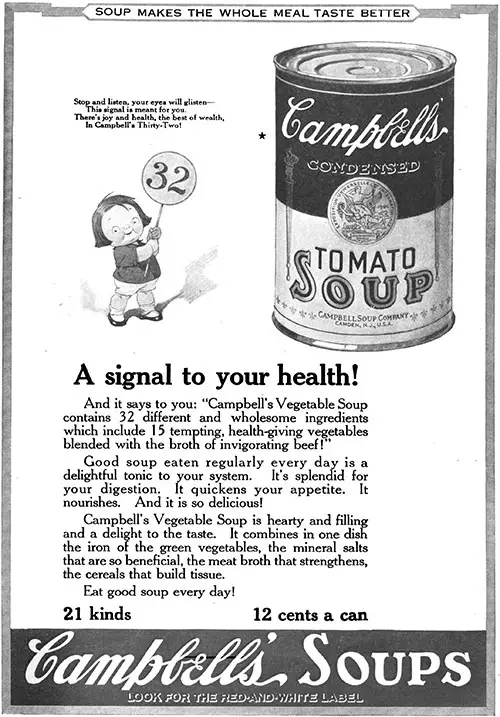 Campbell's Soups - A Signal to Your Health! © 1923