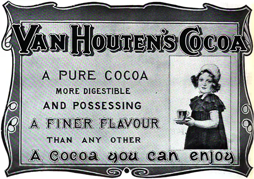 Advertisement: Van Houtens Cocoa - A Cocoa You Can Enjoy, 1905.