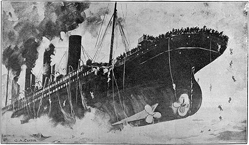 A Drawing by G. A. Coffin of the Sinking of the Titanic last Monday Morning at Three O'Clock.
