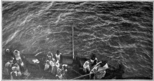 Close-Up View of a Lifeboat of Titanic Survivors Unloading