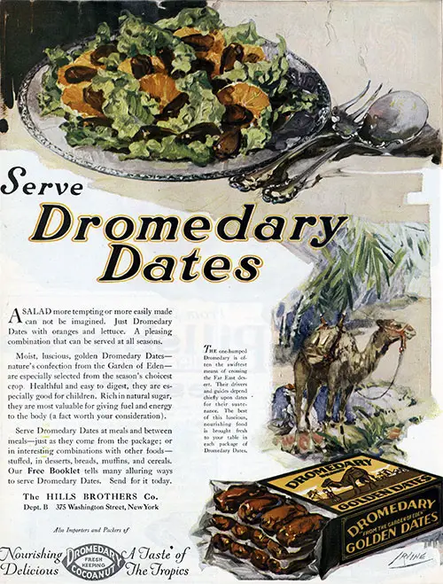 Dromedary Golden Dates Vintage Ad