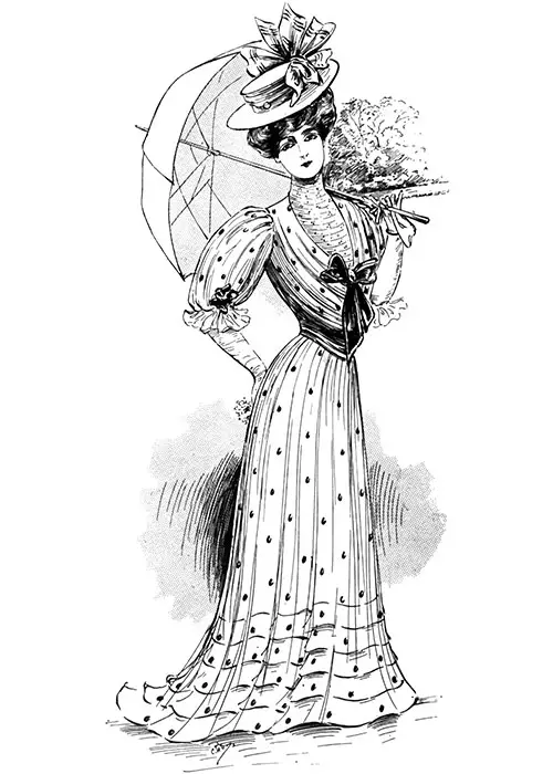 Figure 3: Simple Afternoon Gown of Spotted Foulard